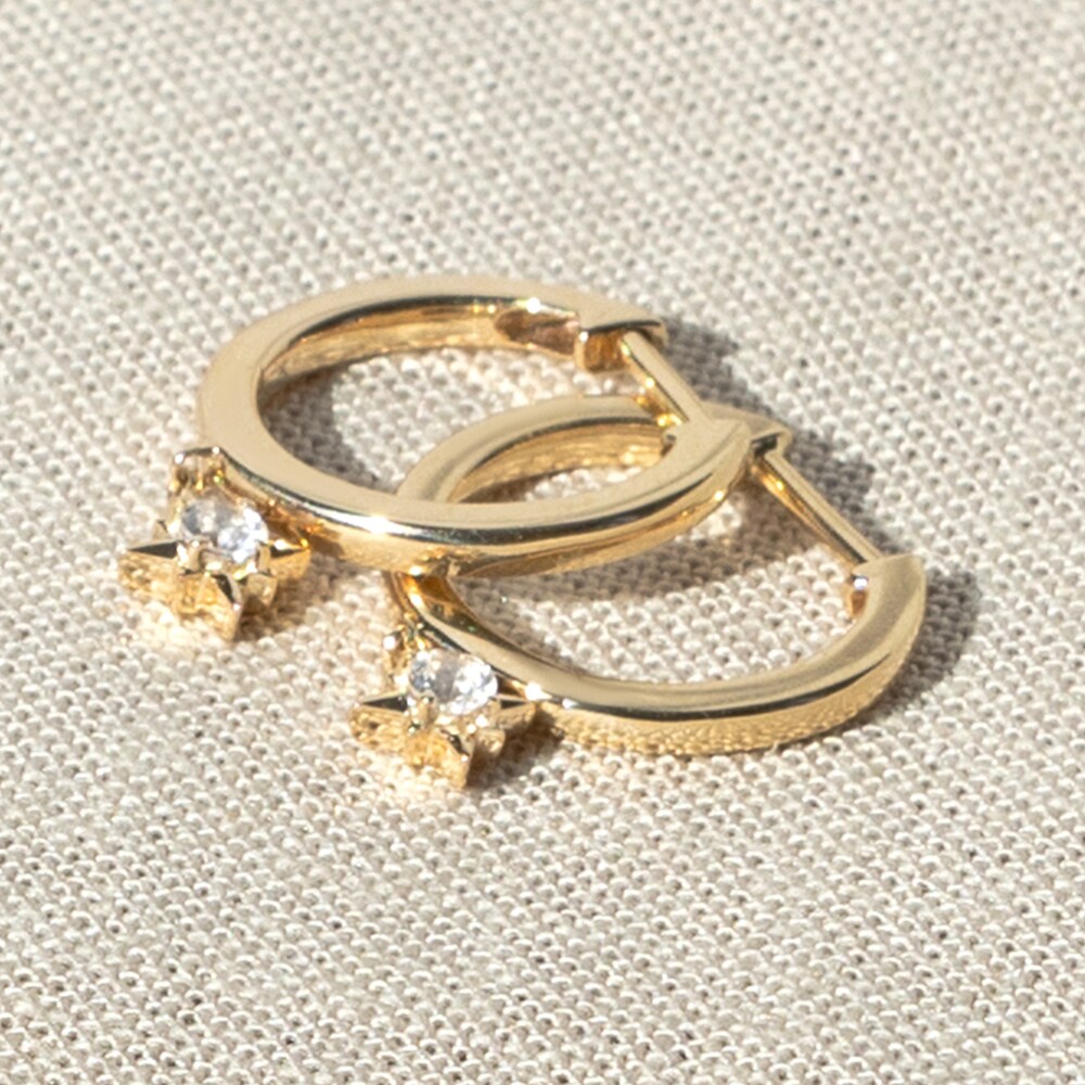 Juliette Maison Natural Emerald Starburst Hoops 10K Yellow Gold wMH3dTl1 Juliette Maison Natural Emerald Starburst Hoops 10K Yellow Gold wMH3dTl1