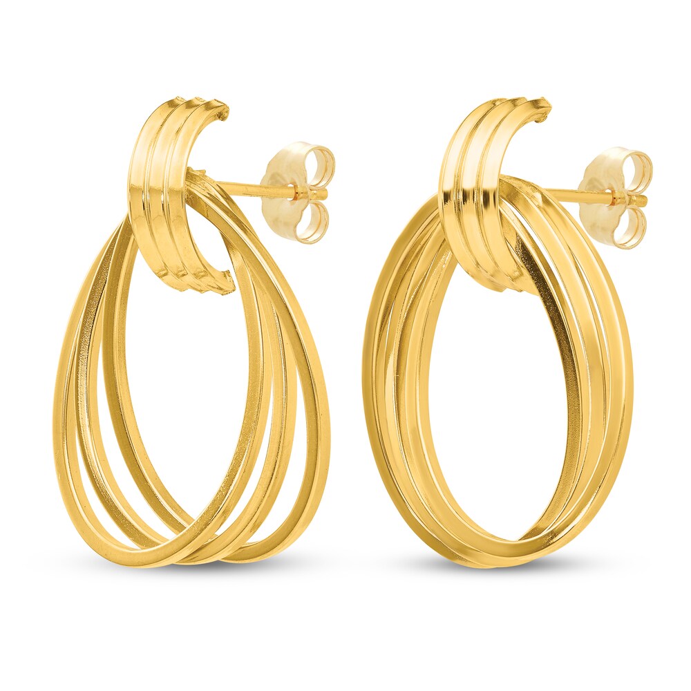 Triple Circle Fancy Post Earrings 14K Yellow Gold wMl4LzCa Triple Circle Fancy Post Earrings 14K Yellow Gold wMl4LzCa
