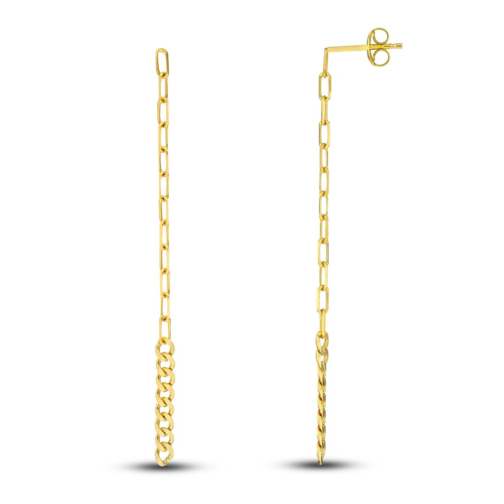 Paperclip/Curb Chain Earrings 14K Yellow Gold wN9XASMl Paperclip/Curb Chain Earrings 14K Yellow Gold wN9XASMl
