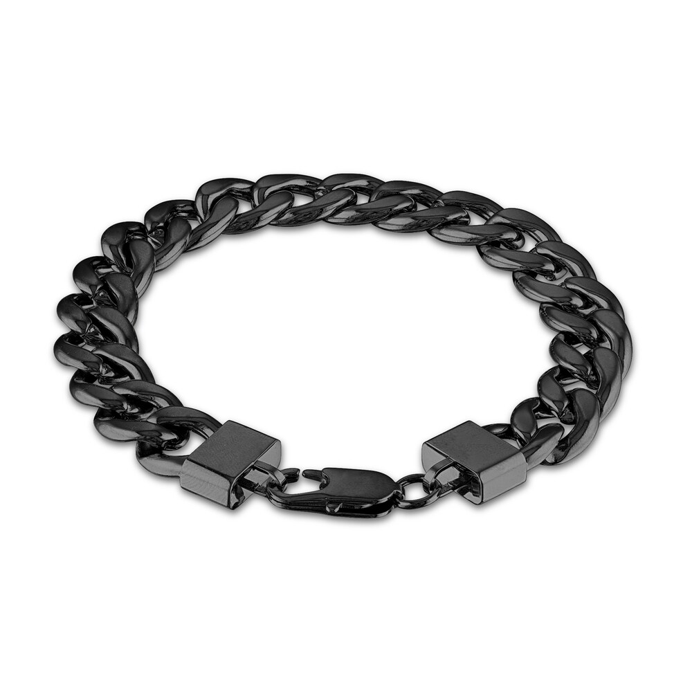 Men's Curb Chain Bracelet Black Ion-Plated Stainless Steel wNQ8Pzzq Men's Curb Chain Bracelet Black Ion-Plated Stainless Steel wNQ8Pzzq
