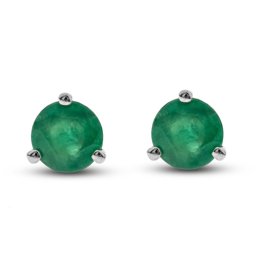 Natural Emerald Martini Stud Earrings 14K White Gold wV4WZjC5 Natural Emerald Martini Stud Earrings 14K White Gold wV4WZjC5