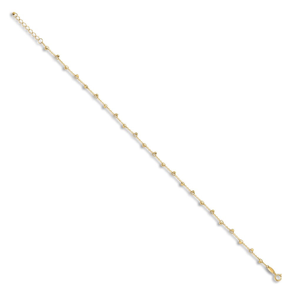 Diamond-Cut Bead Anklet 14K Yellow Gold 9\" wbcxRXo7 Diamond-Cut Bead Anklet 14K Yellow Gold 9\" wbcxRXo7