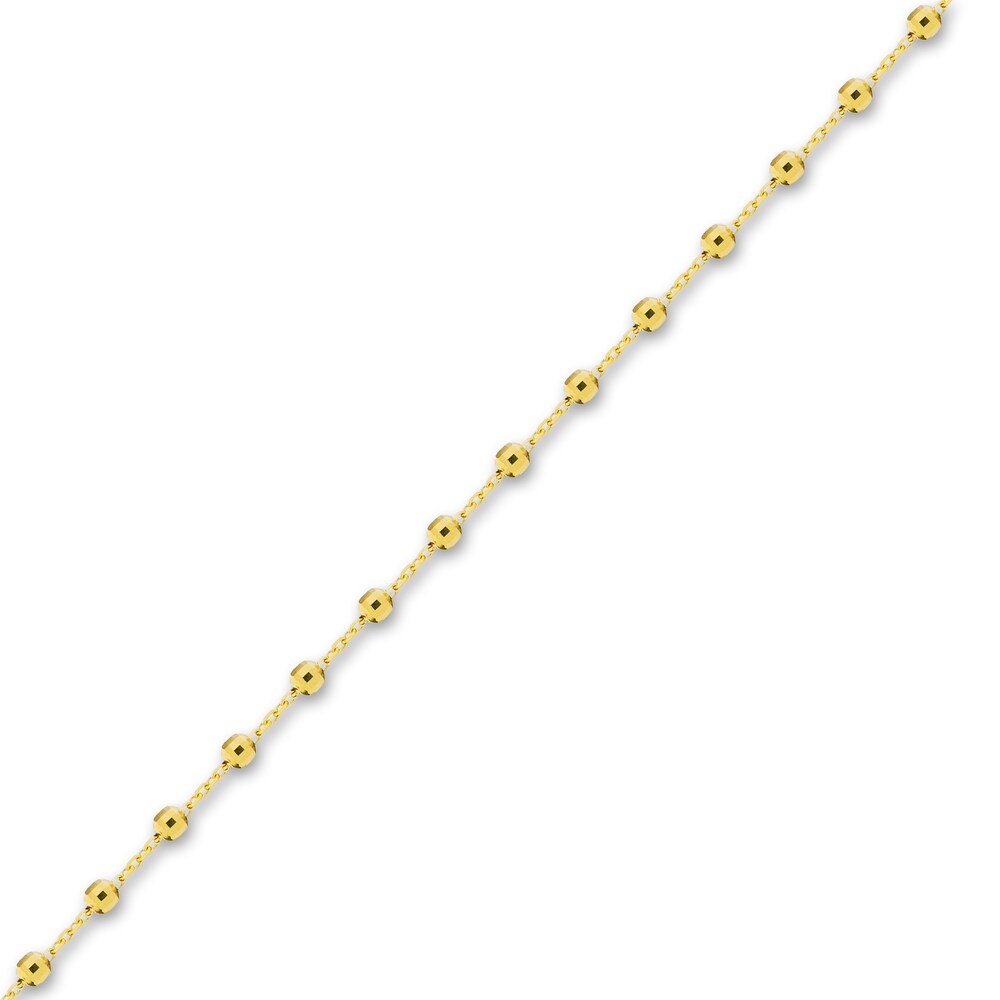 Diamond-Cut Beaded Station Bracelet 14K Yellow Gold 7.5\" Adj wmJAKiUy Diamond-Cut Beaded Station Bracelet 14K Yellow Gold 7.5\" Adj wmJAKiUy