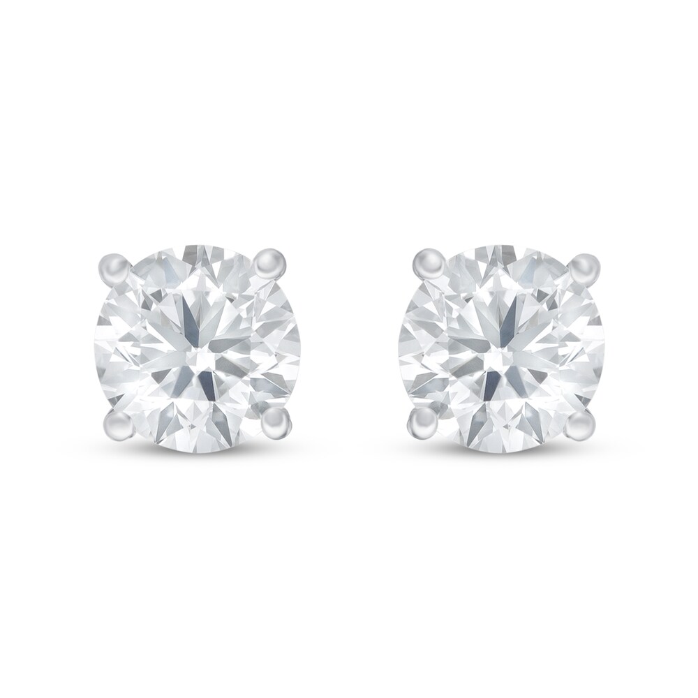 Lab-Created Diamond Solitaire Earrings 1/2 ct tw Round 14K White Gold (SI2/F) wnXYyuvy