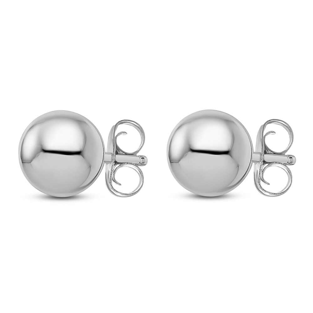 Ball Stud Earrings 14K White Gold 8MM wofzgNEf