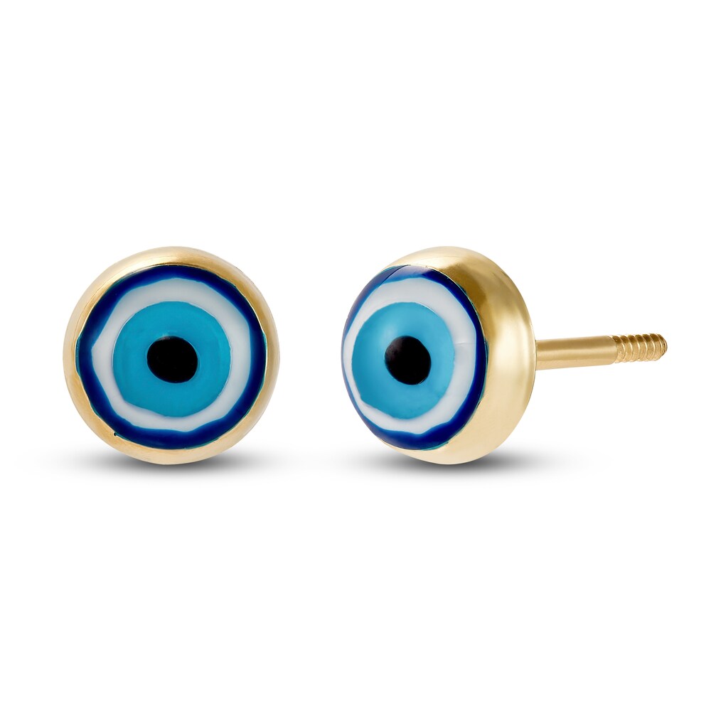 Glass Evil Eye Earrings Blue/White/Black Enamel 14K Yellow Gold wpMbyCq9 Glass Evil Eye Earrings Blue/White/Black Enamel 14K Yellow Gold wpMbyCq9