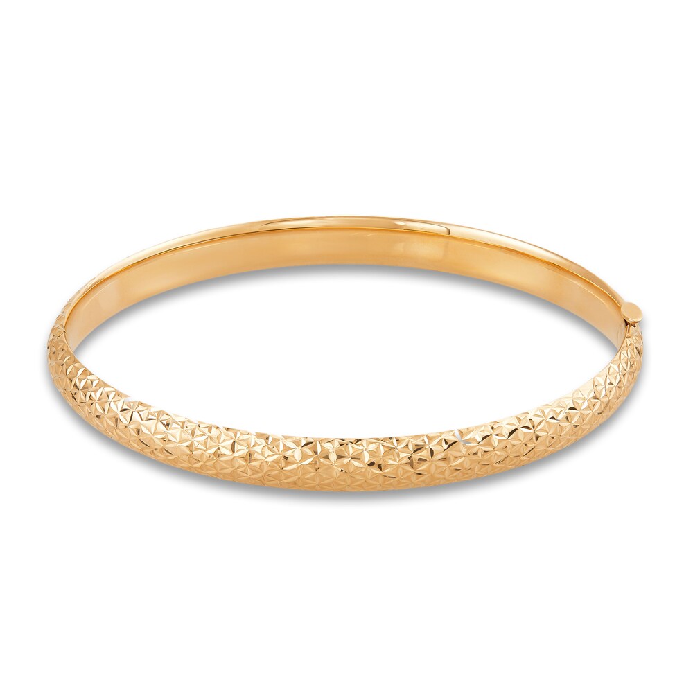 Diamond-Cut Hollow Bangle Bracelet 14K Yellow Gold wssV9KuS Diamond-Cut Hollow Bangle Bracelet 14K Yellow Gold wssV9KuS