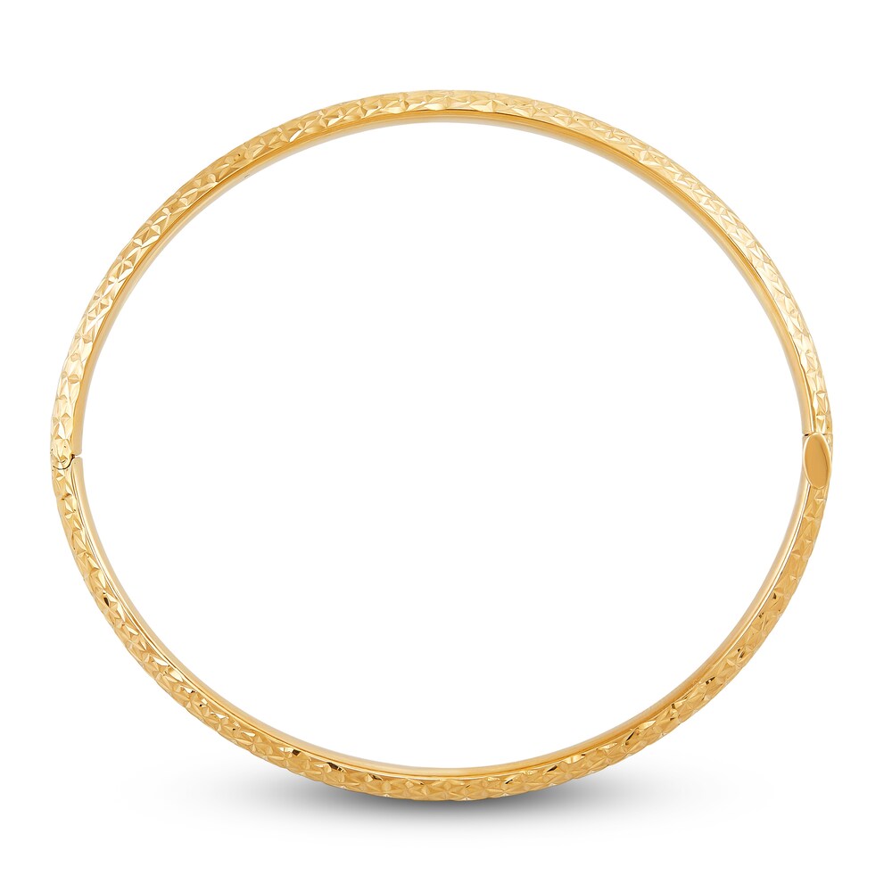 Diamond-Cut Hollow Bangle Bracelet 14K Yellow Gold wssV9KuS
