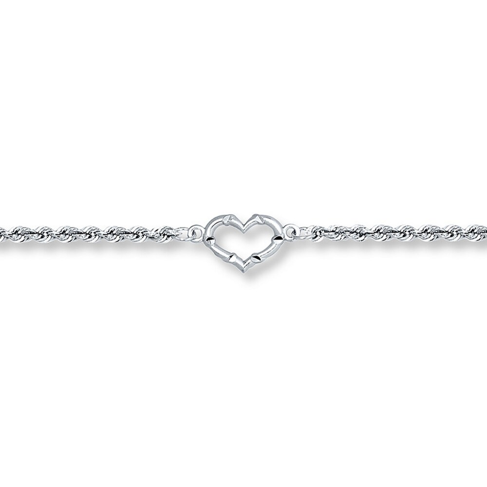 Heart Anklet 14K White Gold 10-inch Length x0AiwFIJ Heart Anklet 14K White Gold 10-inch Length x0AiwFIJ