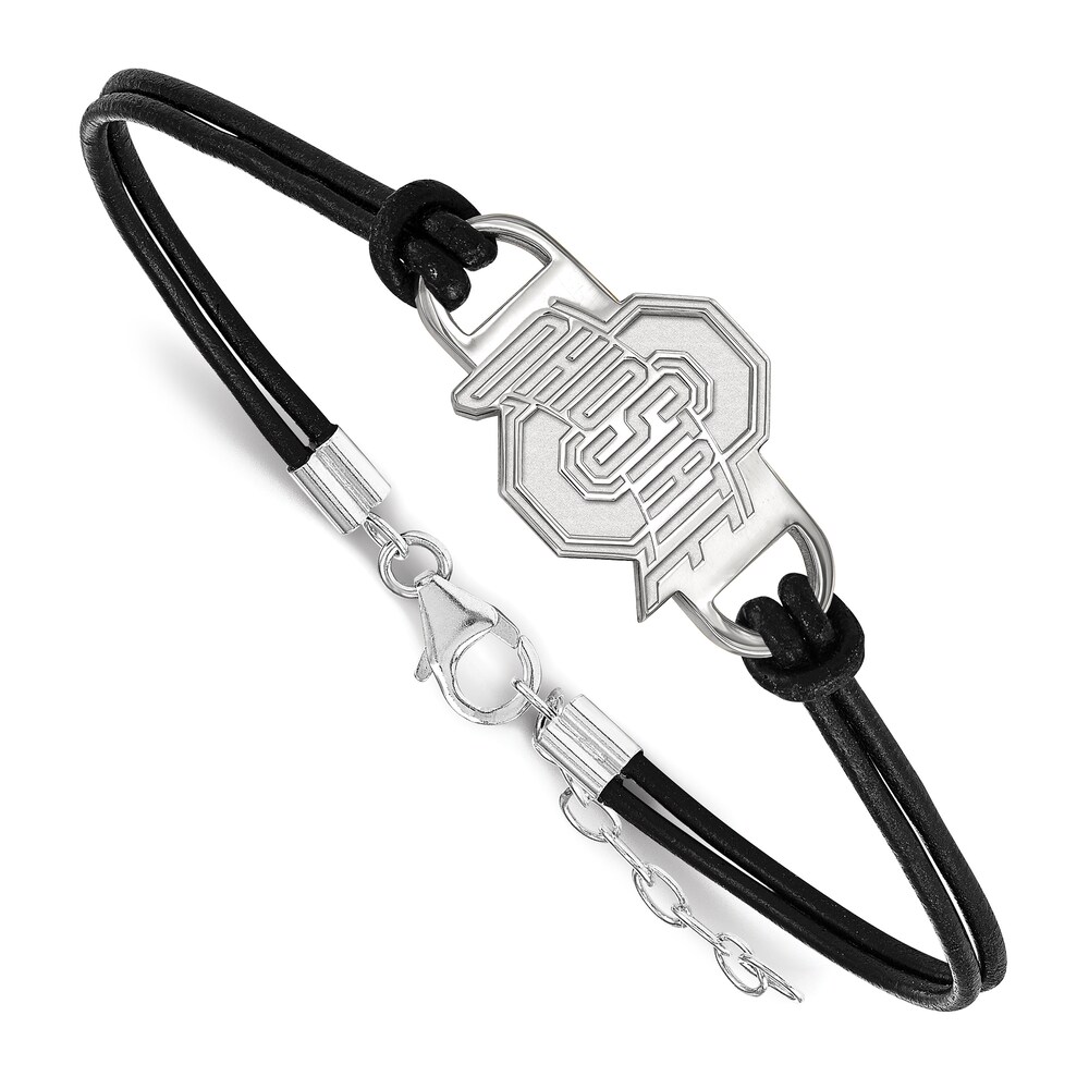 Ohio State University Leather Bracelet Sterling Silver 7" xFuirScs Ohio State University Leather Bracelet Sterling Silver 7" xFuirScs