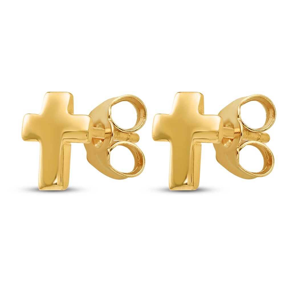 Cross Stud Earrings 14K Yellow Gold xHoAaK5W Cross Stud Earrings 14K Yellow Gold xHoAaK5W