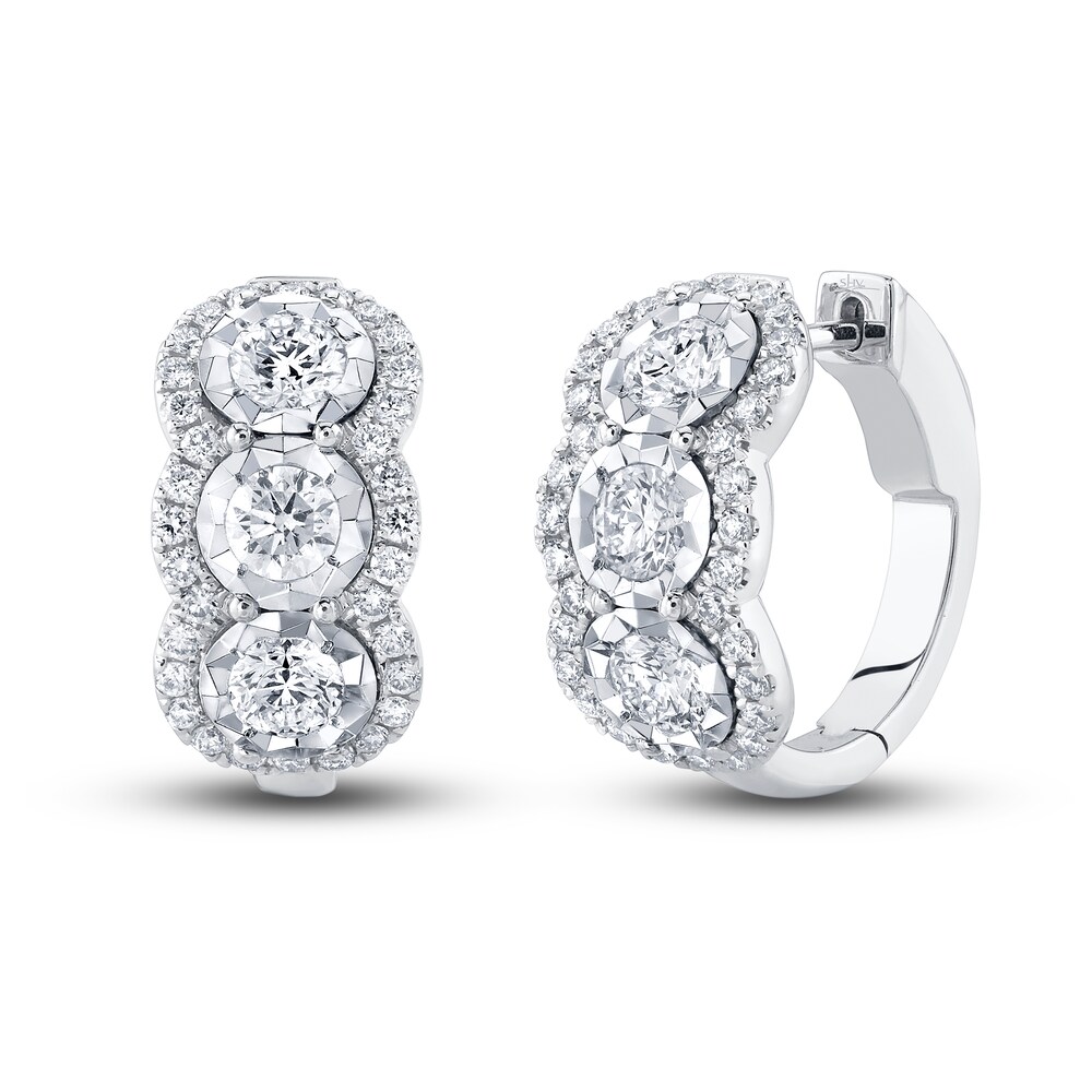Shy Creation Diamond Hoop Earrings 1-3/4 ct tw Round 14K White Gold SC55023608D0.70 xNxR72lk Shy Creation Diamond Hoop Earrings 1-3/4 ct tw Round 14K White Gold SC55023608D0.70 xNxR72lk