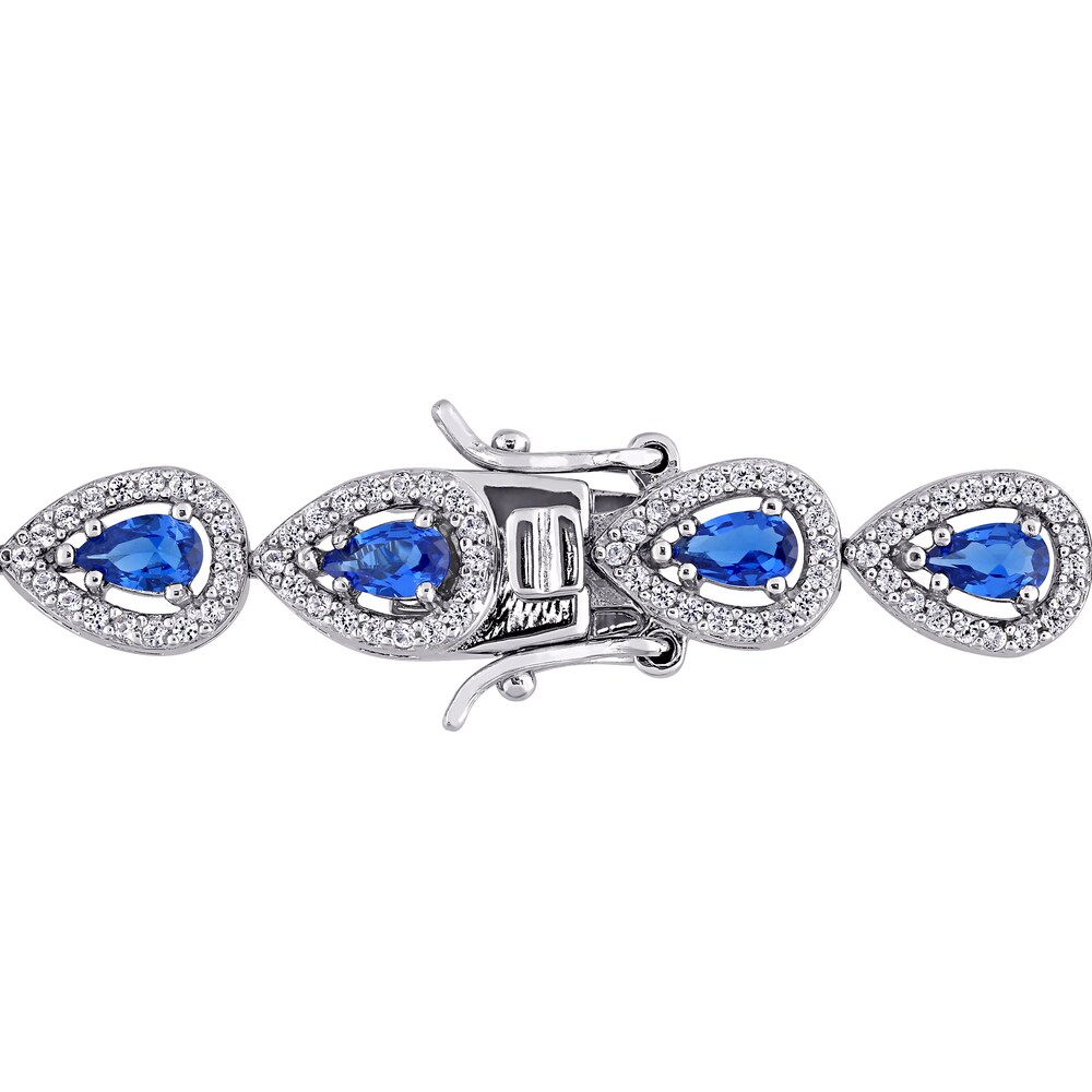 Lab-Created Blue Sapphire & Lab-Created White Sapphire Tennis Bracelet Sterling Silver xcEfncNX Lab-Created Blue Sapphire & Lab-Created White Sapphire Tennis Bracelet Sterling Silver xcEfncNX