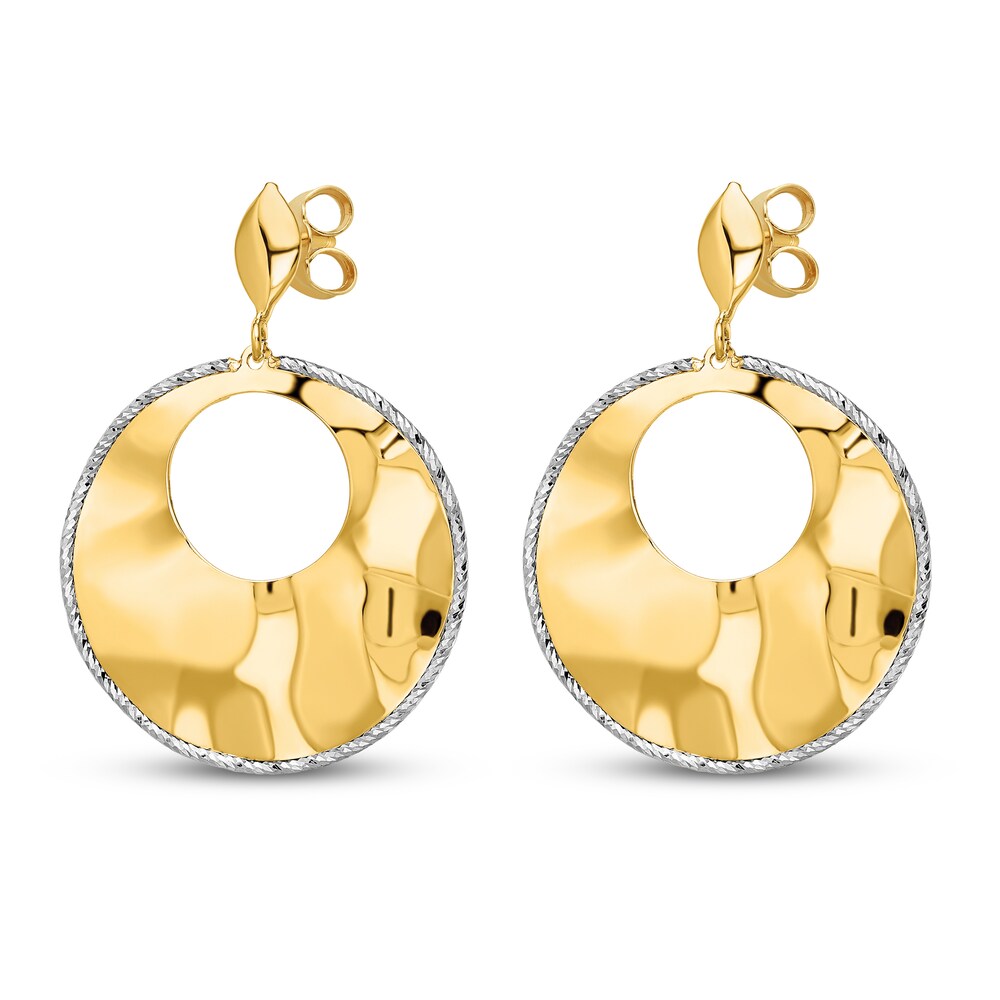 Textured Post Dangle Earrings 14K Two-Tone Gold xnfBQ0jq Textured Post Dangle Earrings 14K Two-Tone Gold xnfBQ0jq