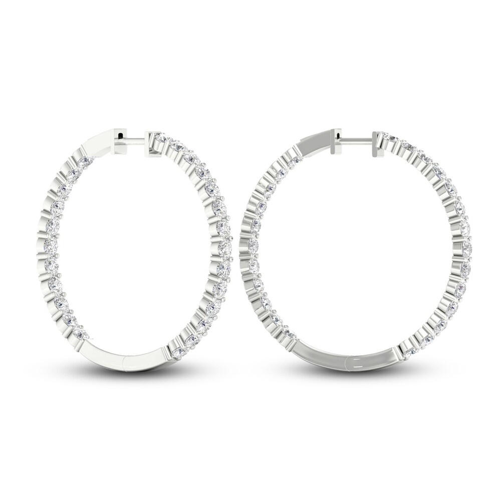 Lab-Created Diamond Hoop Earrings 5 ct tw Round 14K White Gold xzGZ4K7D