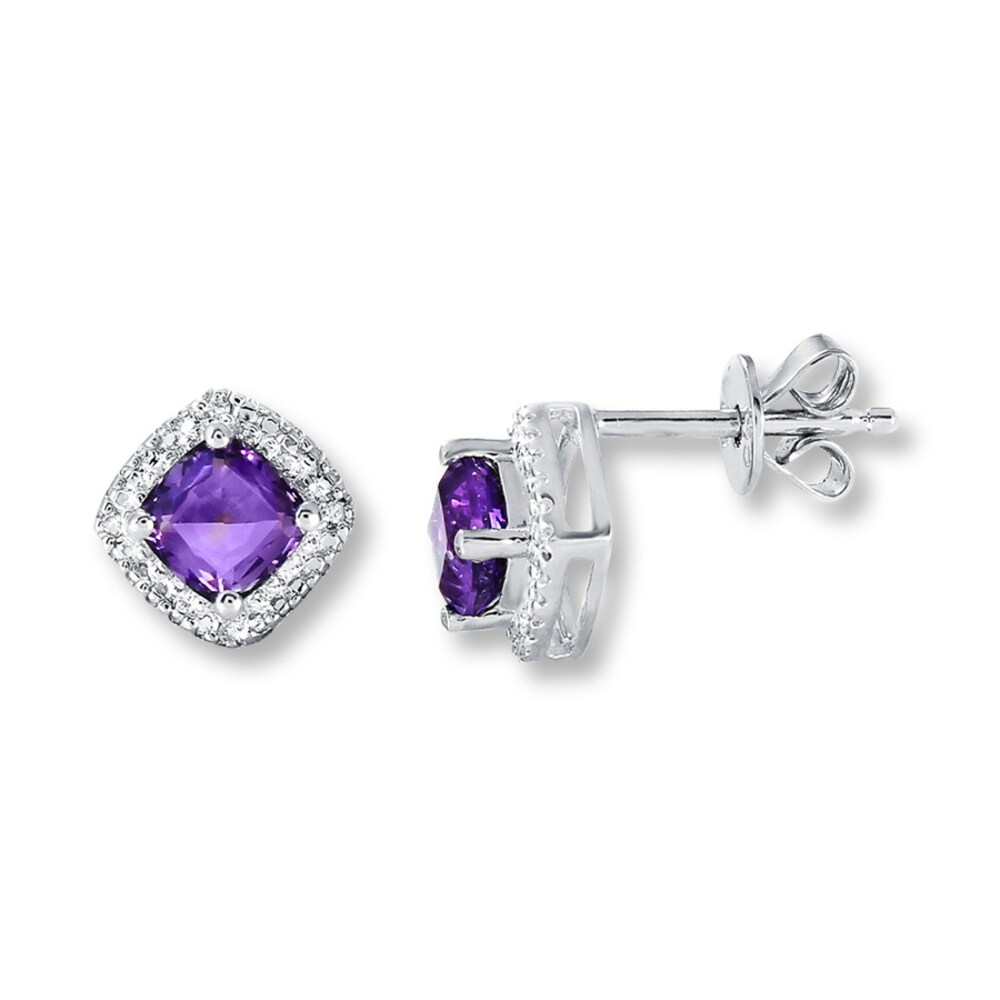 Amethyst Earrings Diamond Accents Sterling Silver y3o6DaVx Amethyst Earrings Diamond Accents Sterling Silver y3o6DaVx