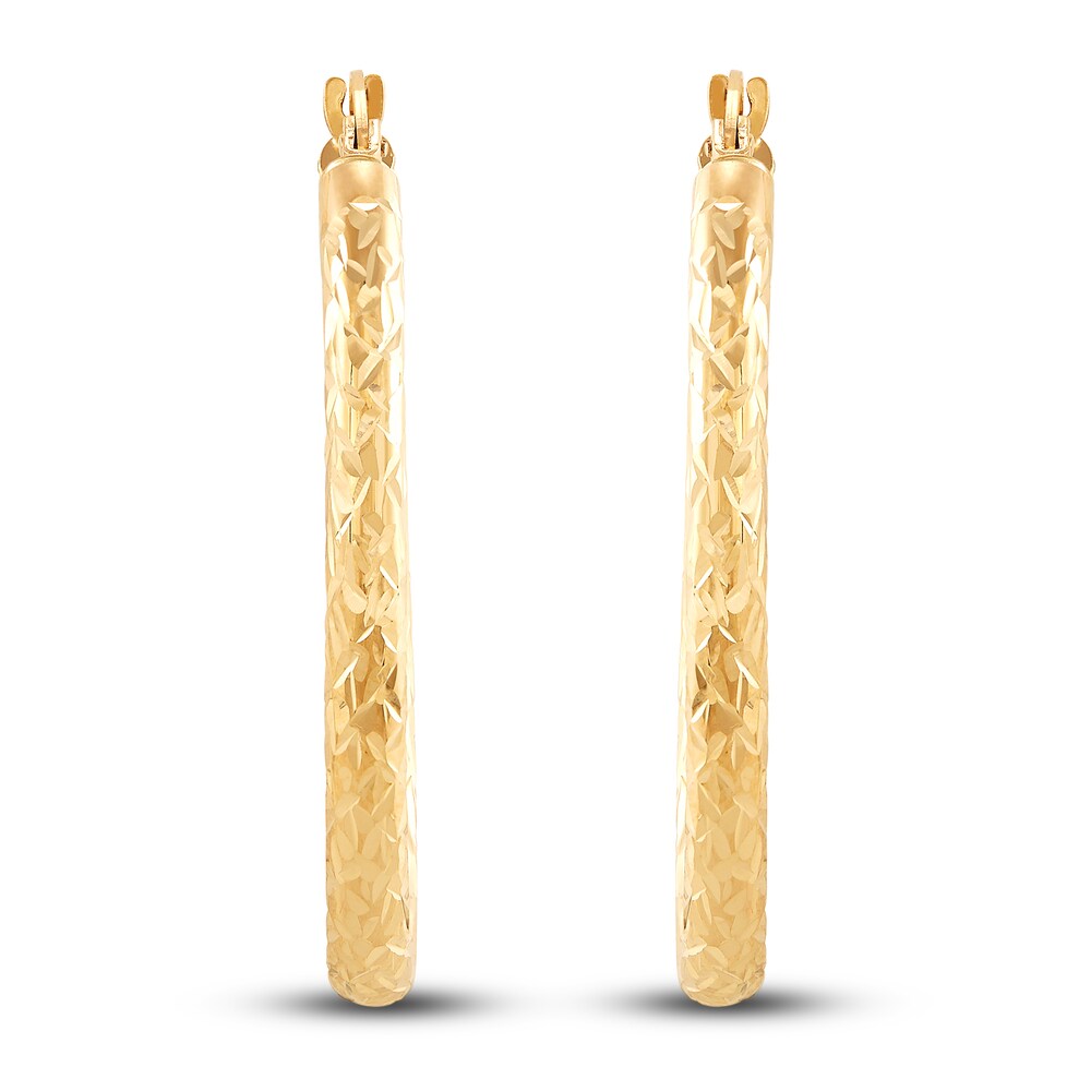Diamond-Cut Oval Tube Hoop Earrings 14K Yellow Gold yB7r9guB Diamond-Cut Oval Tube Hoop Earrings 14K Yellow Gold yB7r9guB