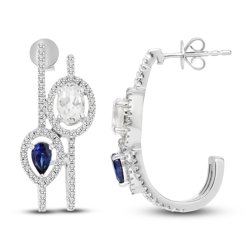 Lab-Created Blue Sapphire & Lab-Created White Sapphire Earrings 10K White Gold yD6wzbHE Lab-Created Blue Sapphire & Lab-Created White Sapphire Earrings 10K White Gold yD6wzbHE
