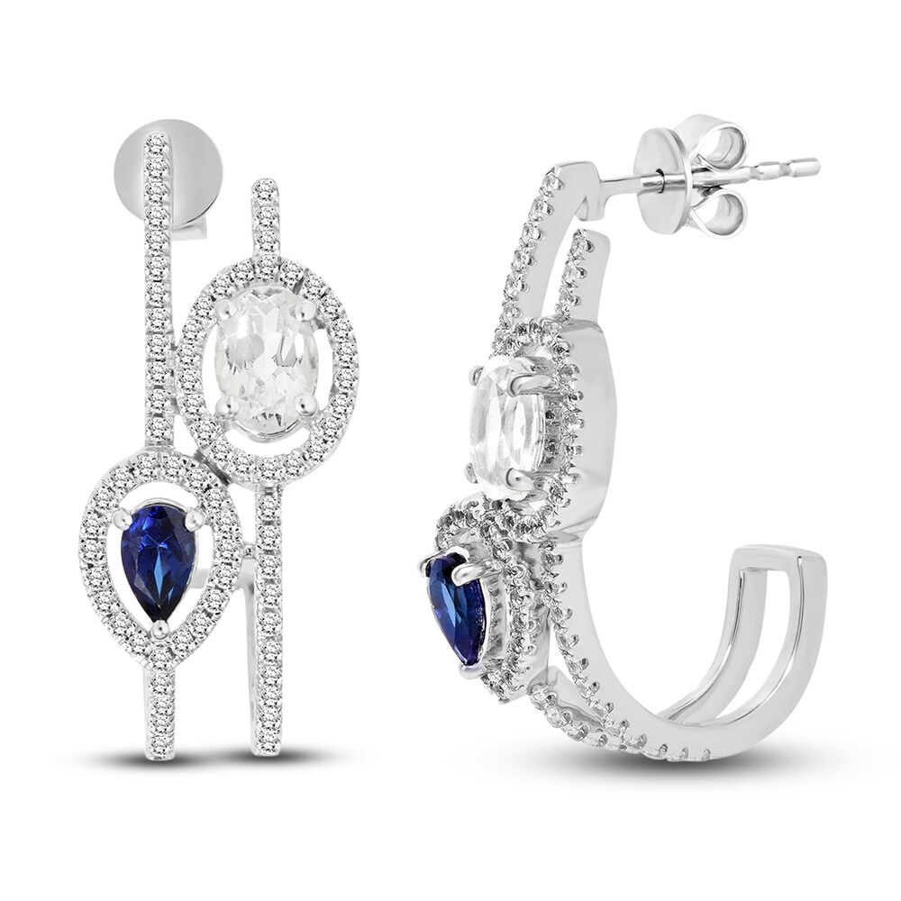 Lab-Created Blue Sapphire & Lab-Created White Sapphire Earrings 10K White Gold yD6wzbHE Lab-Created Blue Sapphire & Lab-Created White Sapphire Earrings 10K White Gold yD6wzbHE