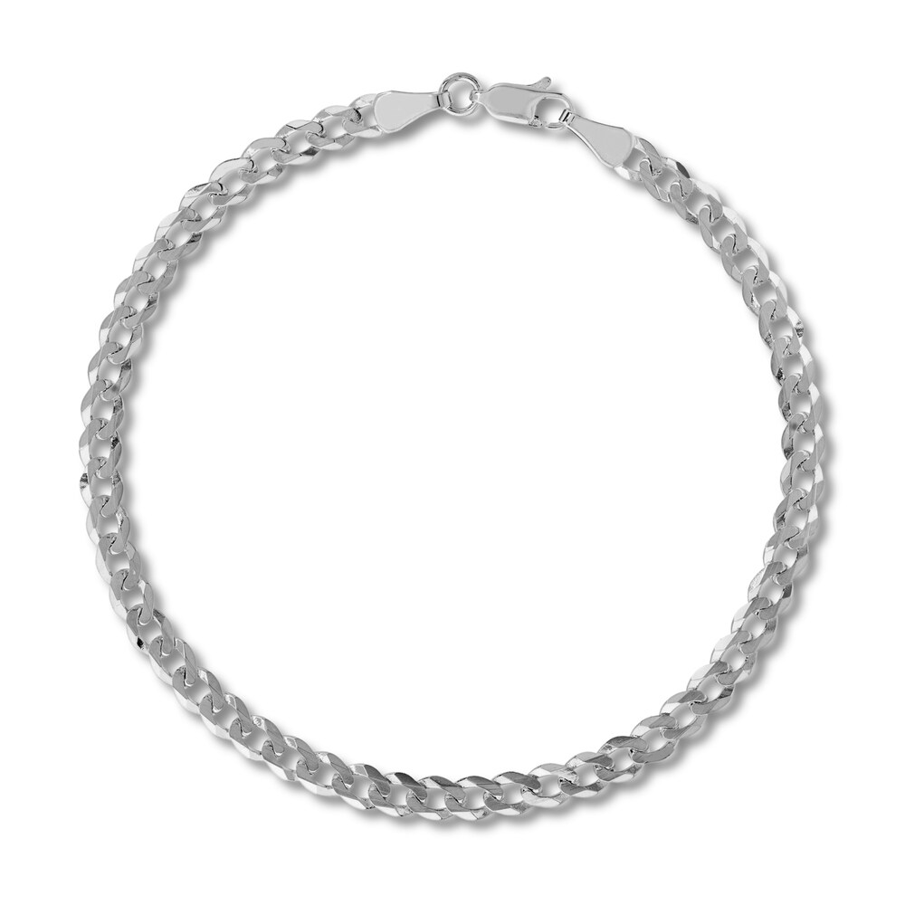Cuban Link Chain Bracelet 14K White Gold 8" yHS94BNi Cuban Link Chain Bracelet 14K White Gold 8" yHS94BNi