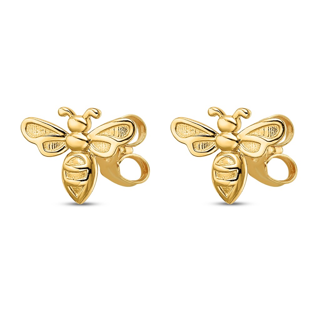 Bumble Bee Stud Earrings 14K Yellow Gold yKsZC5MK