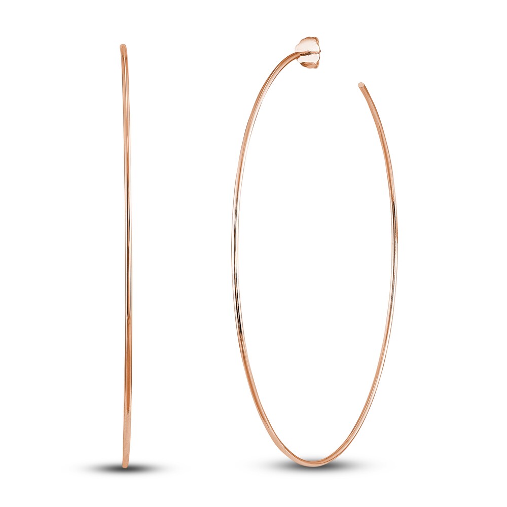 Round Wire Hoop Earrings 14K Rose Gold 75mm yNQkawaE Round Wire Hoop Earrings 14K Rose Gold 75mm yNQkawaE