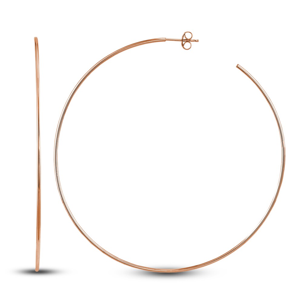 Round Wire Hoop Earrings 14K Rose Gold 75mm yNQkawaE Round Wire Hoop Earrings 14K Rose Gold 75mm yNQkawaE