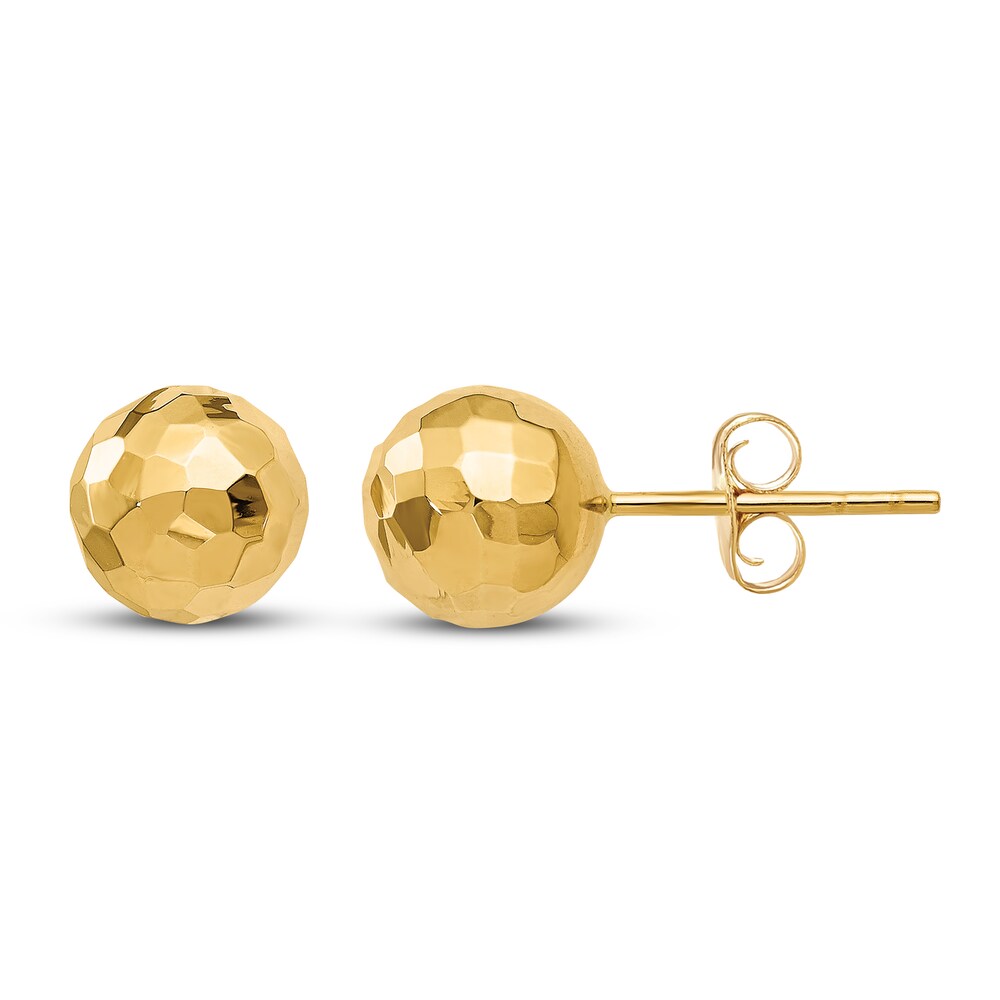 Faceted Ball Stud Earrings 14K Yellow Gold ycnX1GAX Faceted Ball Stud Earrings 14K Yellow Gold ycnX1GAX