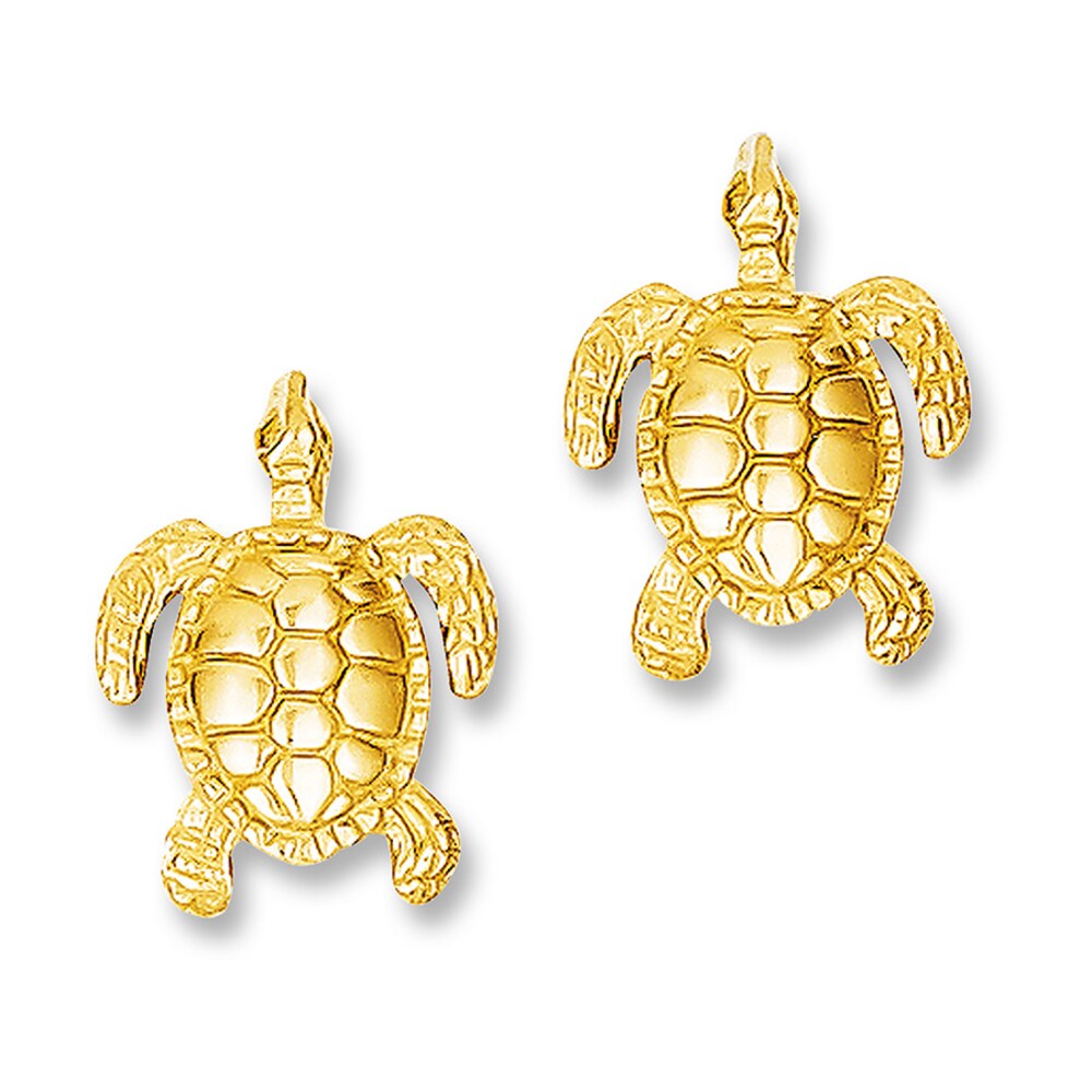 Turtle Earrings 14K Yellow Gold ydITjJJJ Turtle Earrings 14K Yellow Gold ydITjJJJ
