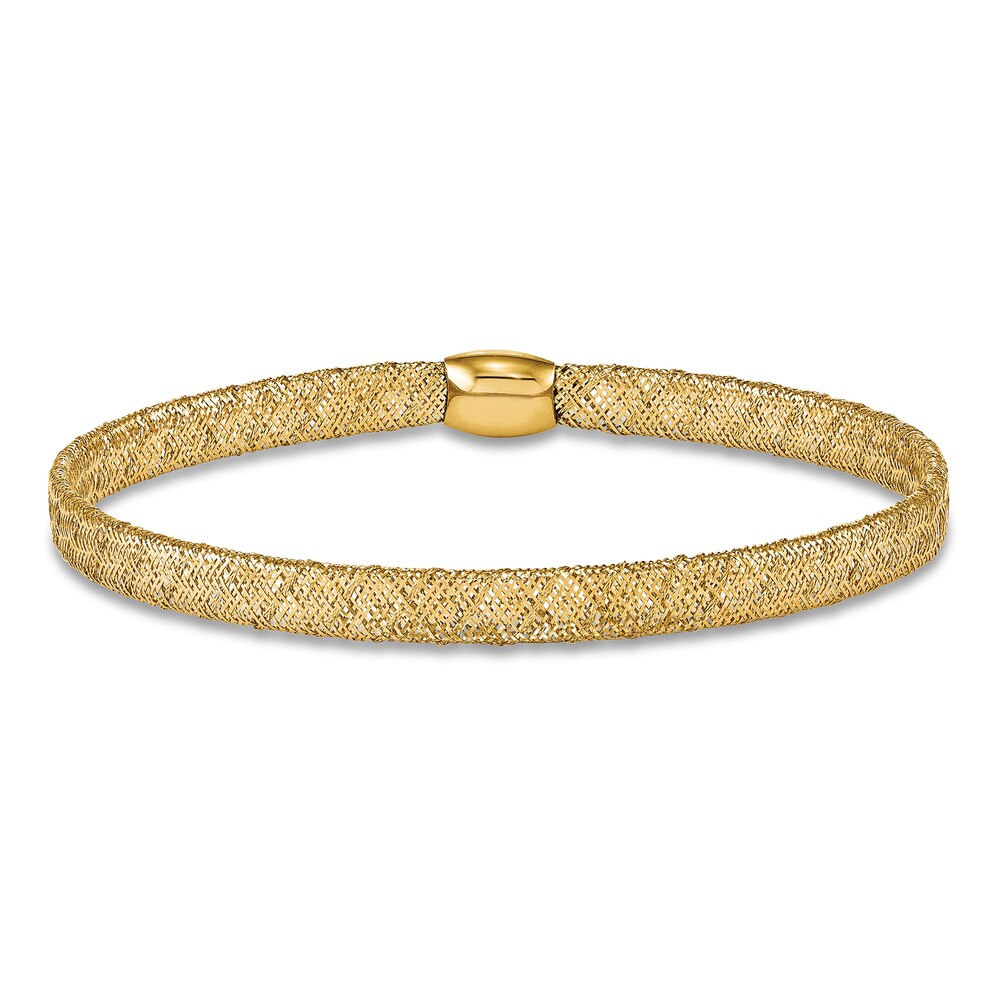 Fancy Stretch Bangle Bracelet 14K Yellow Gold yo7uSXG3 Fancy Stretch Bangle Bracelet 14K Yellow Gold yo7uSXG3