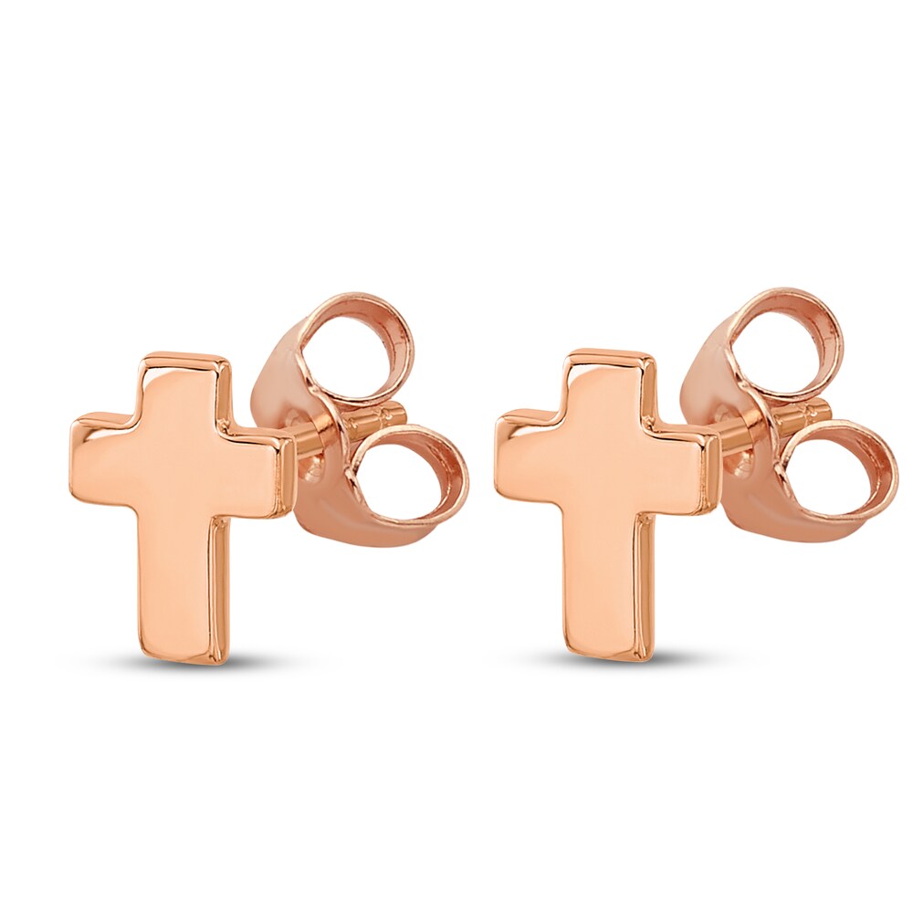 Cross Stud Earrings 14K Rose Gold yrLuW8BK Cross Stud Earrings 14K Rose Gold yrLuW8BK