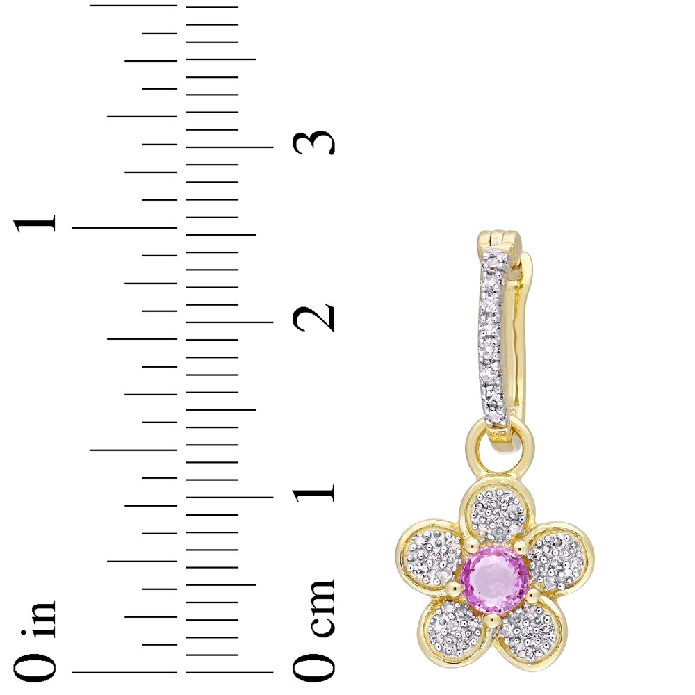 Natural Pink Sapphire Earrings 1/4 ct tw Diamonds 14K Yellow Gold ysPa7CTm Natural Pink Sapphire Earrings 1/4 ct tw Diamonds 14K Yellow Gold ysPa7CTm