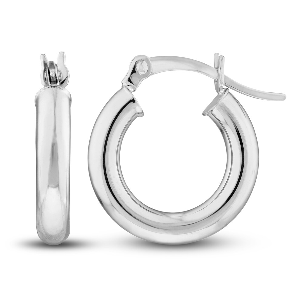Polished Hoop Earrings 14K White Gold 15mm ywwma4Pl Polished Hoop Earrings 14K White Gold 15mm ywwma4Pl