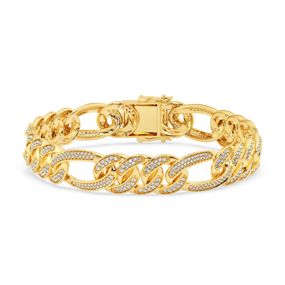 Men's Diamond Bracelet 3 ct tw Round 10K Yellow Gold 8.5" yyFx1hMd Men's Diamond Bracelet 3 ct tw Round 10K Yellow Gold 8.5" yyFx1hMd