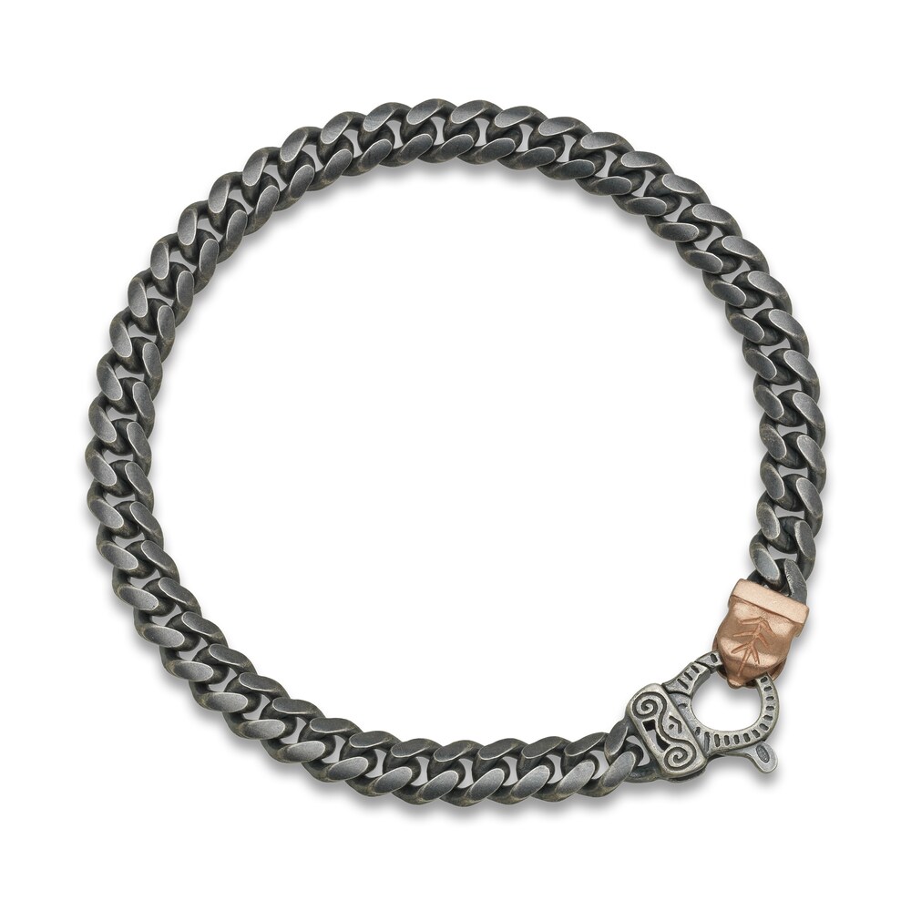 Marco Dal Maso Men's Thin Cuban Link Bracelet Sterling Silver/18K Rose Gold-Plated 8" z1iDMU7a Marco Dal Maso Men's Thin Cuban Link Bracelet Sterling Silver/18K Rose Gold-Plated 8" z1iDMU7a