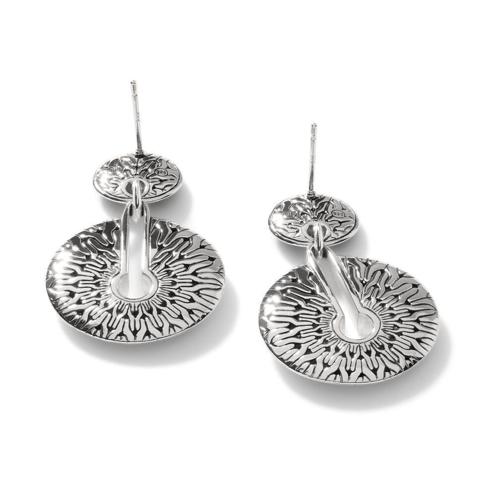 John Hardy Classic Chain Natural Black Spinel & Natural Black Sapphire Earrings Sterling Silver z5WQ3JTB