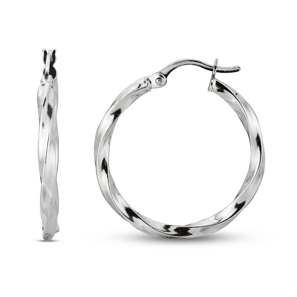 Twisted Hoop Earrings Sterling Silver 25mm zC3jtplL Twisted Hoop Earrings Sterling Silver 25mm zC3jtplL