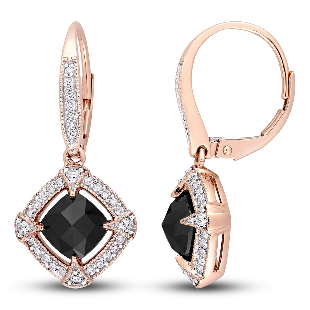Black & White Diamond Dangle Earrings 2-3/8 ct tw Cushion/Round 10K Rose Gold zHp8tsKq Black & White Diamond Dangle Earrings 2-3/8 ct tw Cushion/Round 10K Rose Gold zHp8tsKq
