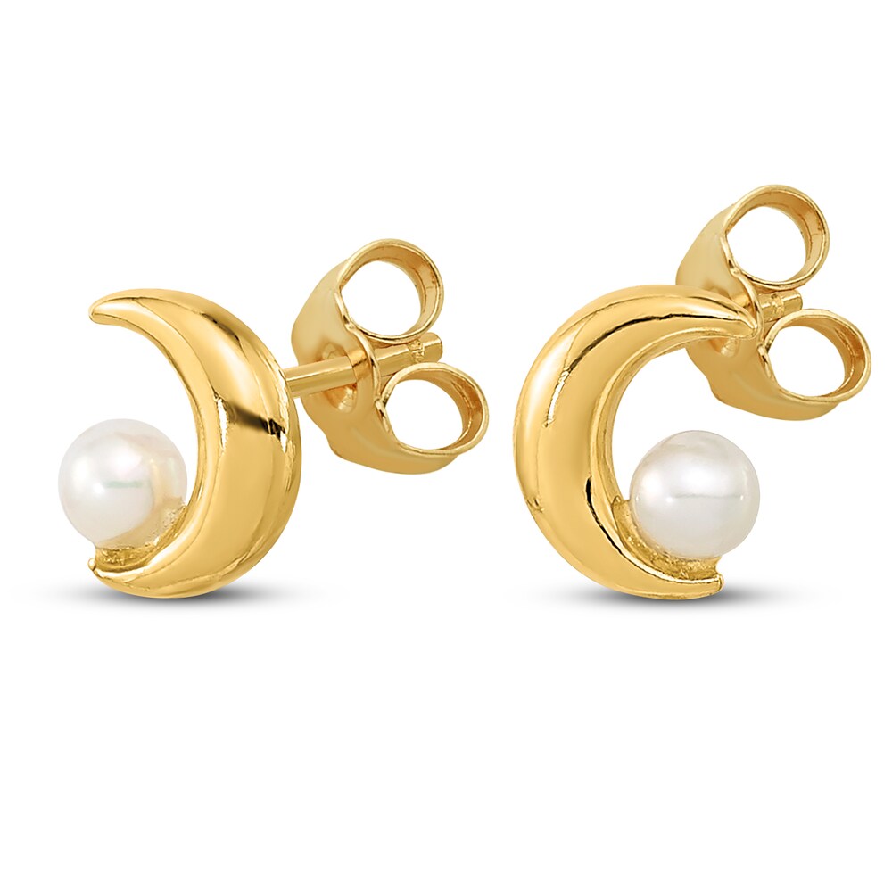 Half Moon Freshwater Cultured Pearl Stud Earrings 14K Yellow Gold zOQMpXJ8 Half Moon Freshwater Cultured Pearl Stud Earrings 14K Yellow Gold zOQMpXJ8