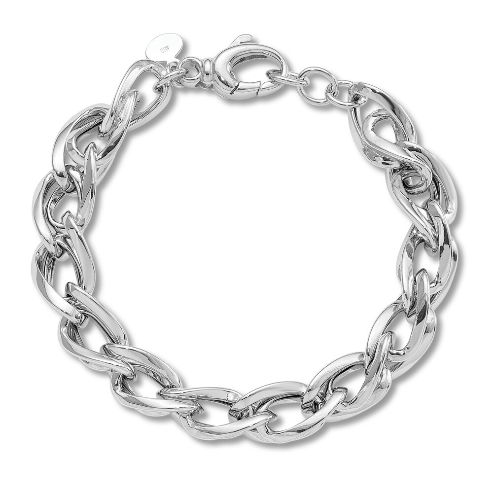 Polished Link Bracelet Sterling Silver zP6Gln3m Polished Link Bracelet Sterling Silver zP6Gln3m