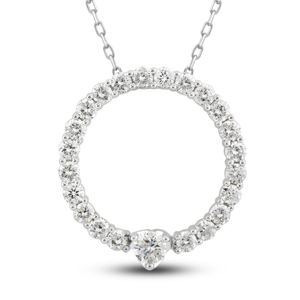 Diamond Circle Pendant Necklace 1 ct tw Round 14K White Gold 00BlA8un Diamond Circle Pendant Necklace 1 ct tw Round 14K White Gold 00BlA8un