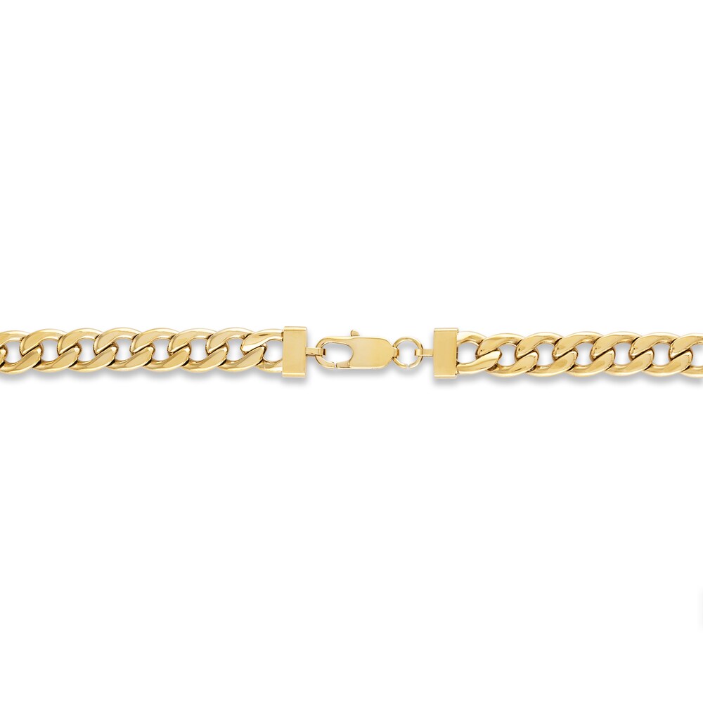 Curb Chain Necklace Gold Ion-Plated Stainless Steel 02pJphou Curb Chain Necklace Gold Ion-Plated Stainless Steel 02pJphou