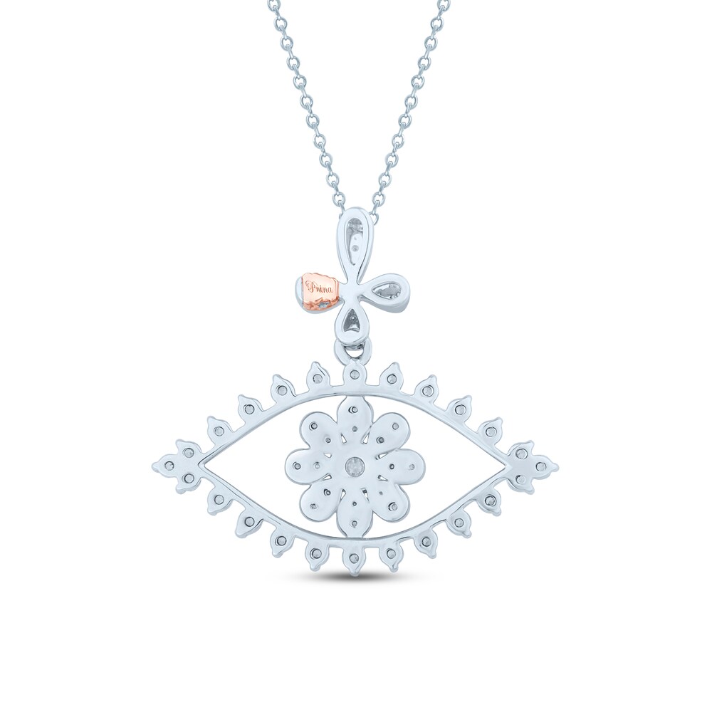 Pnina Tornai Diamond Eye Necklace 1/2 ct tw Round 14K White Gold 0EAzWz8e