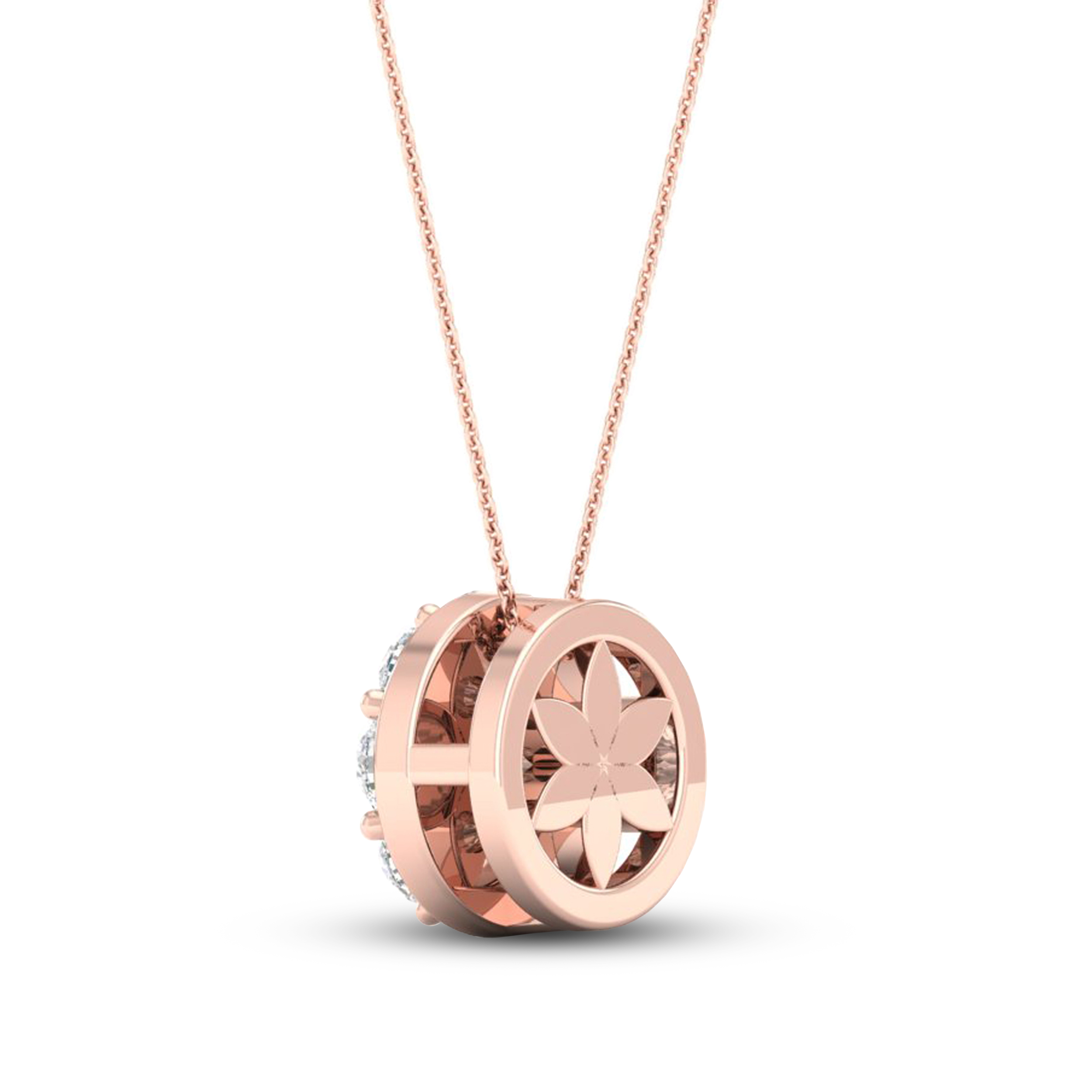 Diamond Pendant Necklace 1/2 ct tw Round 10K Rose Gold 0FglBdKM Diamond Pendant Necklace 1/2 ct tw Round 10K Rose Gold 0FglBdKM
