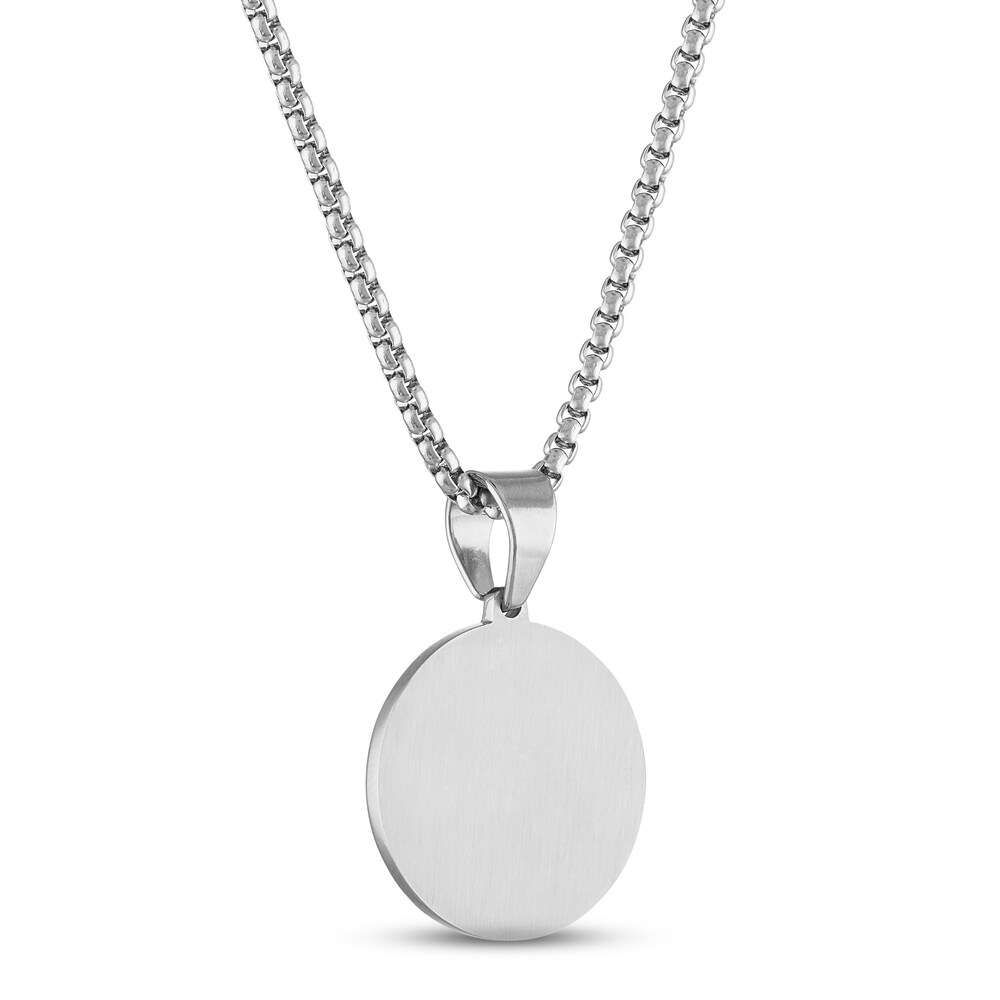 Diamond Cross Disk Necklace 1/10 ct tw Round Ion-Plated Stainless Steel 22\" 0LS2WYHv Diamond Cross Disk Necklace 1/10 ct tw Round Ion-Plated Stainless Steel 22\" 0LS2WYHv