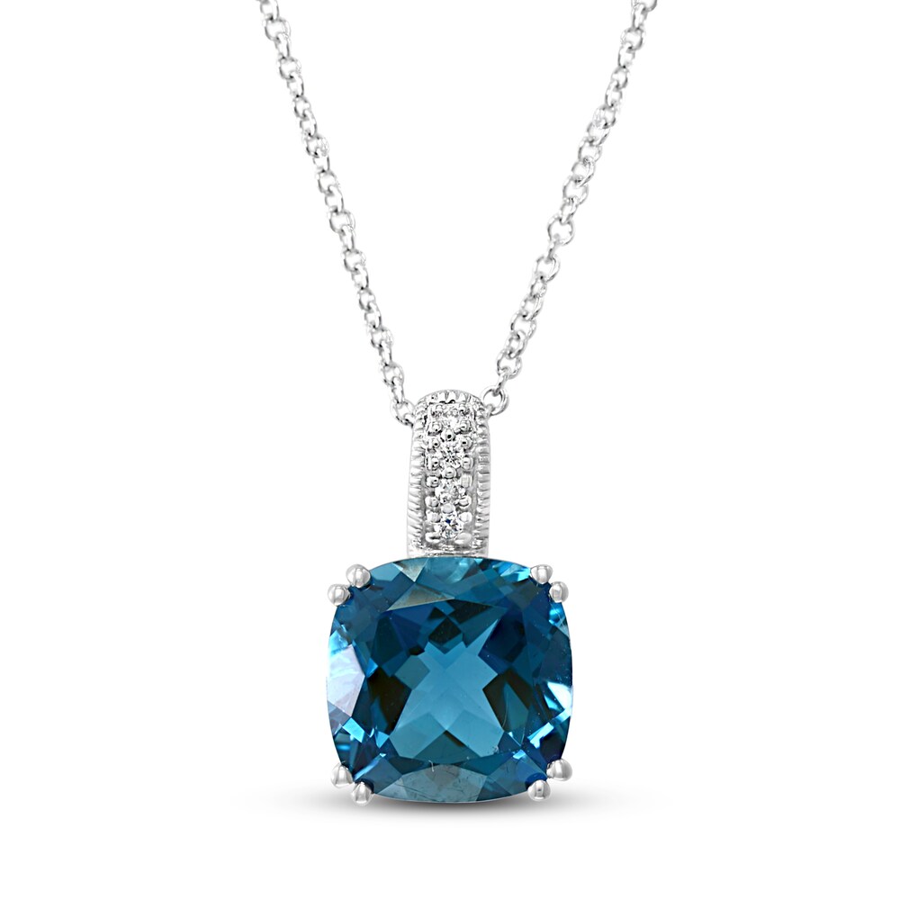 Effy Natural Blue Topaz Necklace Diamond Accents 14K White Gold 0eA1NTpp Effy Natural Blue Topaz Necklace Diamond Accents 14K White Gold 0eA1NTpp