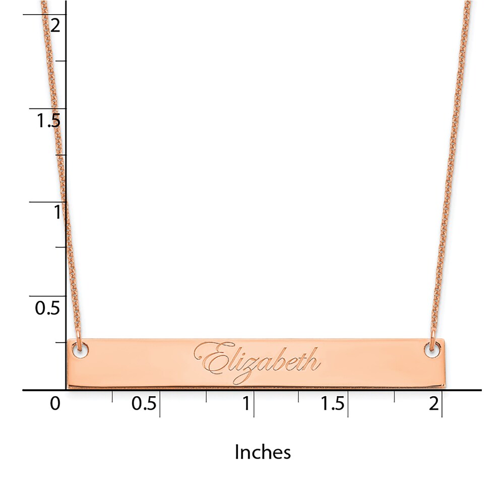 Large Script Bar Necklace 14K Rose Gold 0mFMzT0i Large Script Bar Necklace 14K Rose Gold 0mFMzT0i