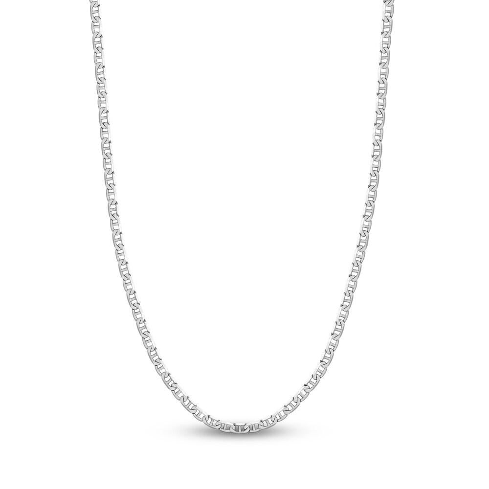 Mariner Chain Necklace 14K White Gold 24" 17cnMUNn Mariner Chain Necklace 14K White Gold 24" 17cnMUNn