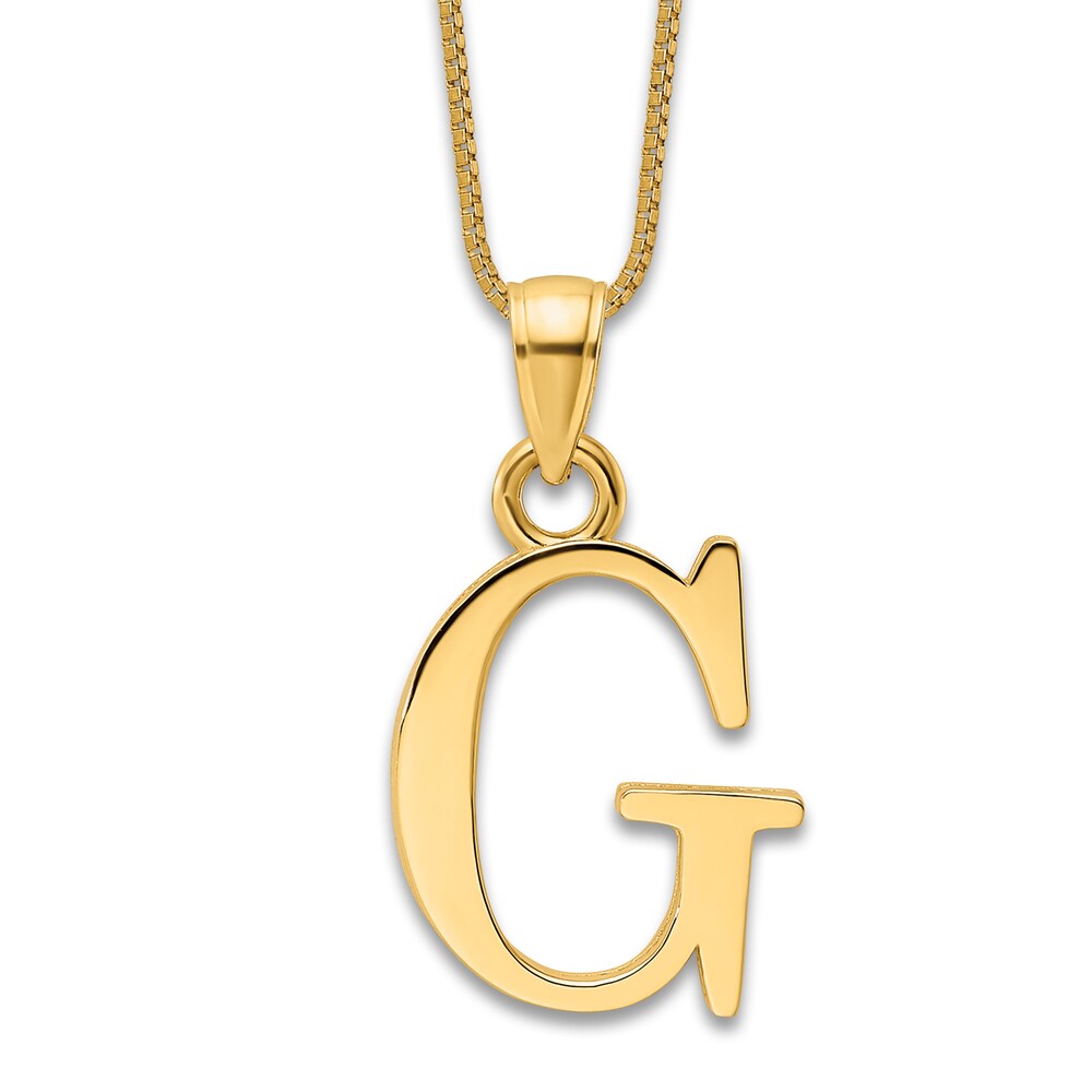 Initial G Charm 14K Yellow Gold 18" 1C7fqNpJ Initial G Charm 14K Yellow Gold 18" 1C7fqNpJ