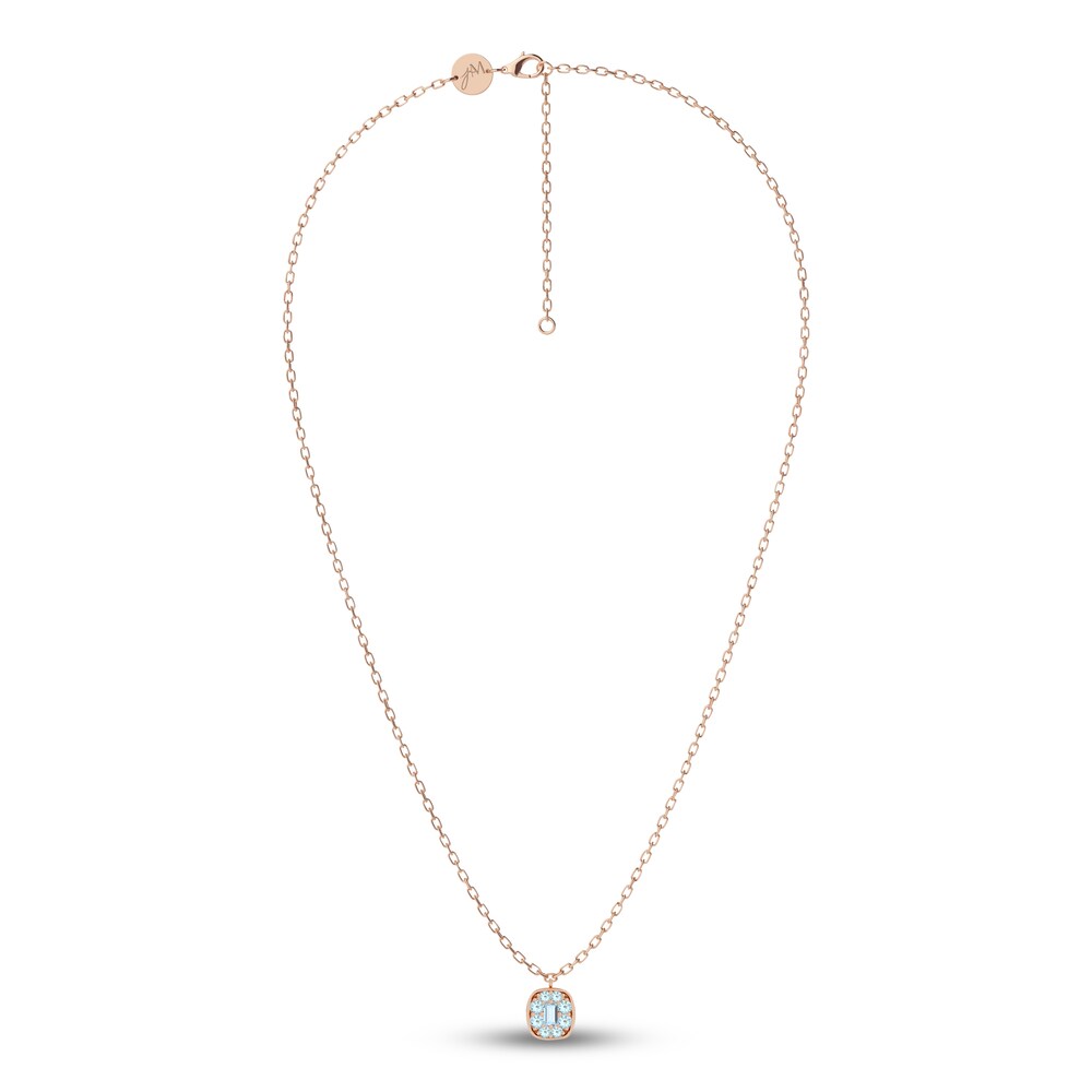 Juliette Maison Natural Aquamarine Pendant Necklace 10K Rose Gold 1CXTNZEi Juliette Maison Natural Aquamarine Pendant Necklace 10K Rose Gold 1CXTNZEi